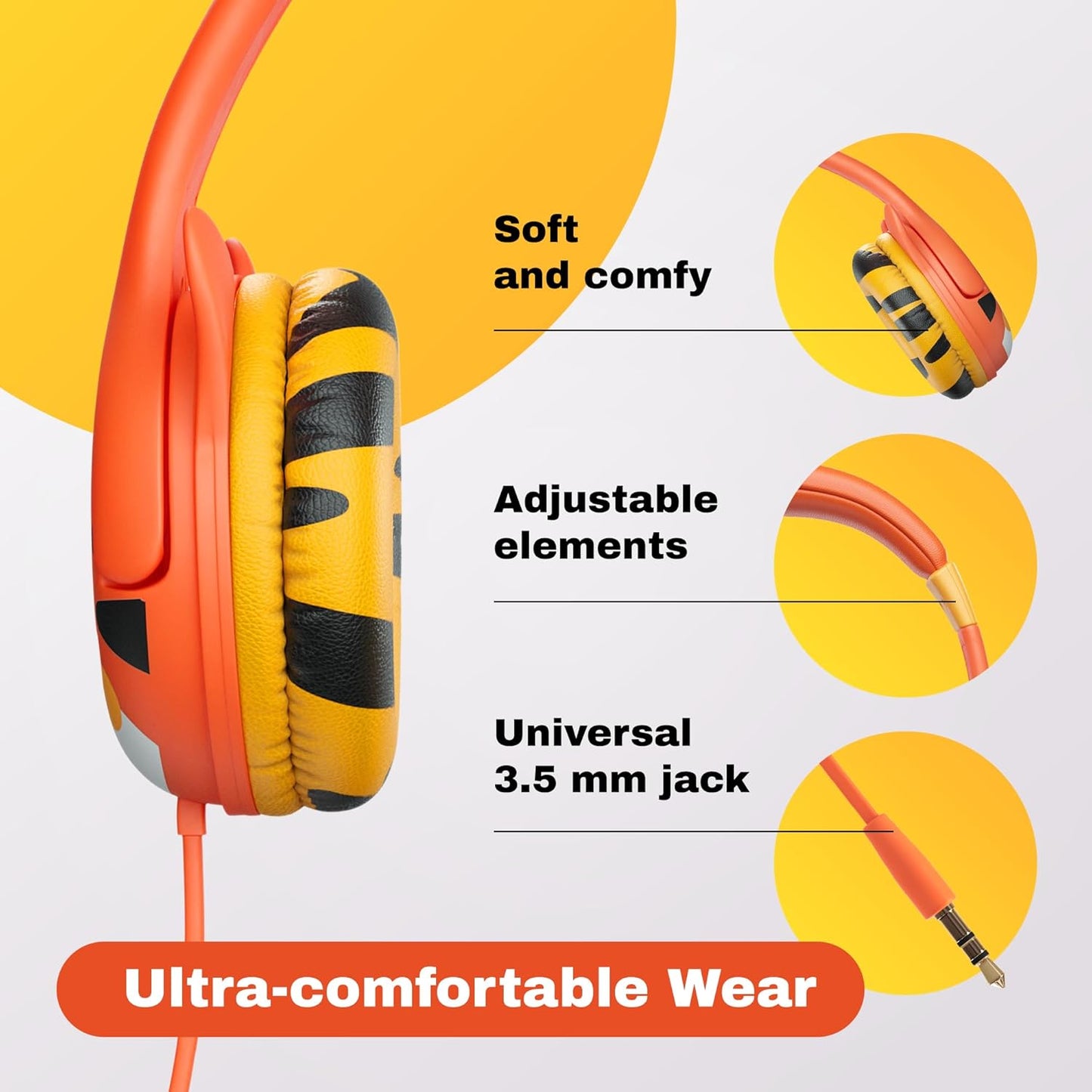 Toddler Headphones for 1 + Year Old — 85Db Volume Limited Baby Headphones for Toddlers 1-3, Infant Headphones, Wired Child Headphones for Airplane Travel, Toddler Headphones for 2 Year Old