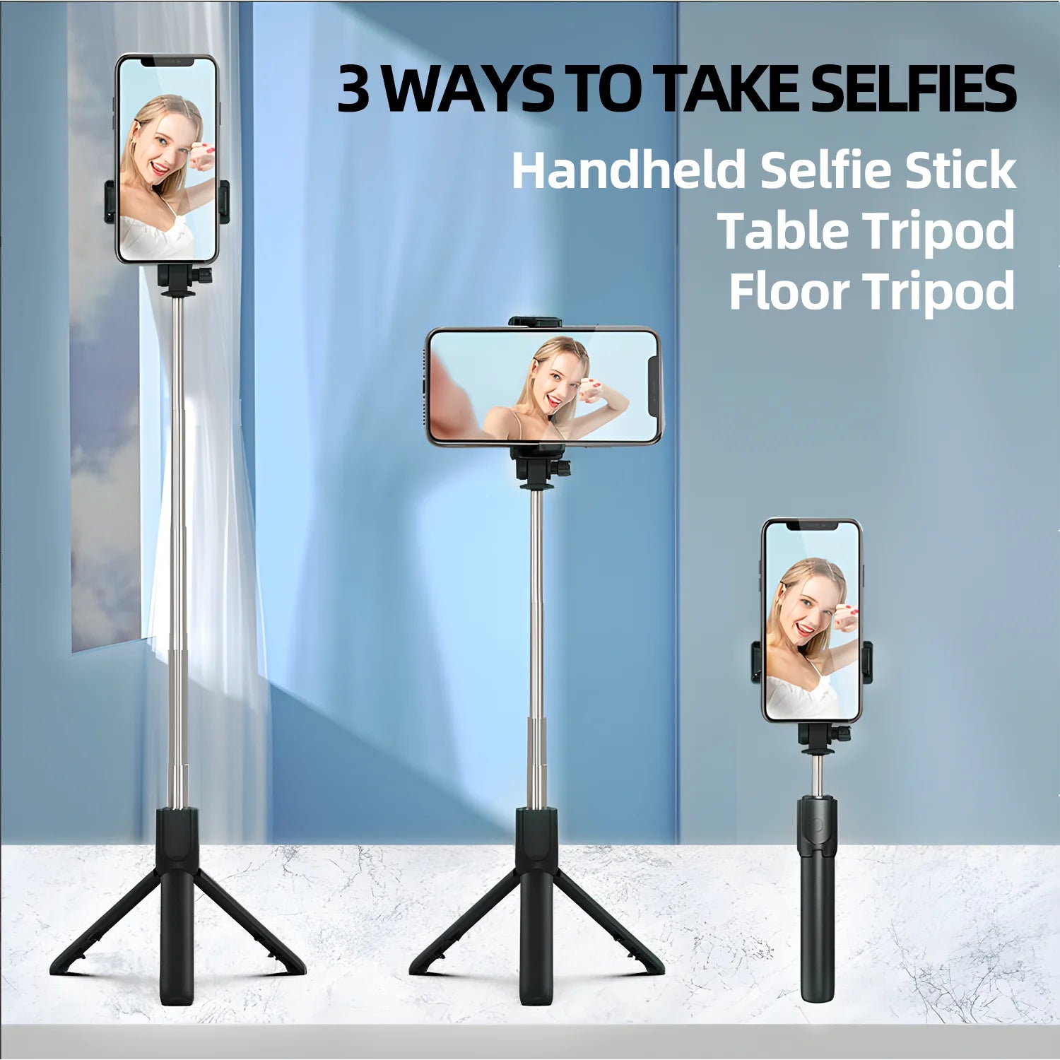 Cmybabee Selfie Stick, Tripod, 40In Retractable Selfie Stick Tripod with Remote, 2 Level Fill Light, Selfie Tripod for Iphone Android